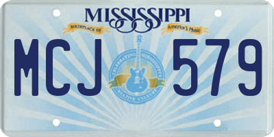 MS license plate MCJ579