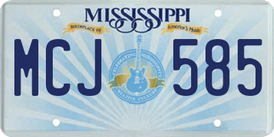 MS license plate MCJ585
