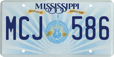 MS license plate MCJ586