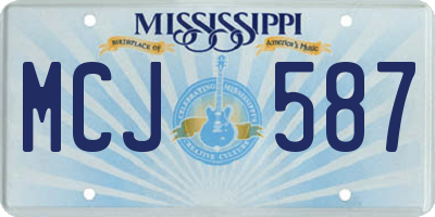 MS license plate MCJ587