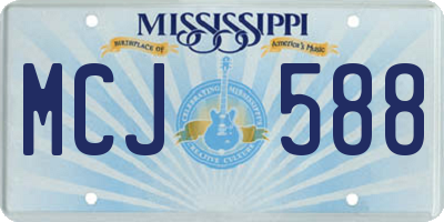 MS license plate MCJ588