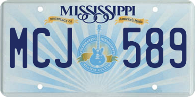 MS license plate MCJ589