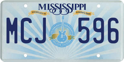 MS license plate MCJ596
