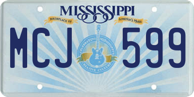 MS license plate MCJ599