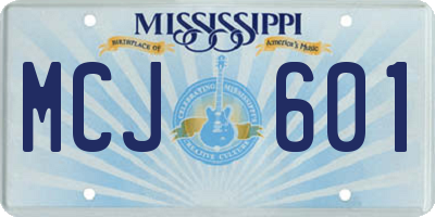 MS license plate MCJ601