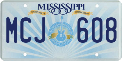 MS license plate MCJ608