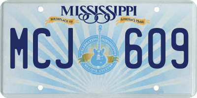 MS license plate MCJ609
