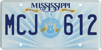 MS license plate MCJ612