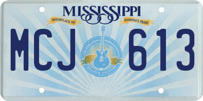 MS license plate MCJ613