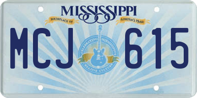 MS license plate MCJ615