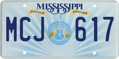 MS license plate MCJ617