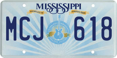 MS license plate MCJ618