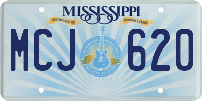 MS license plate MCJ620