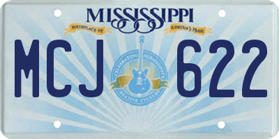 MS license plate MCJ622