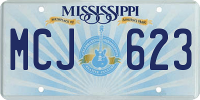 MS license plate MCJ623