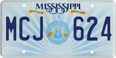 MS license plate MCJ624