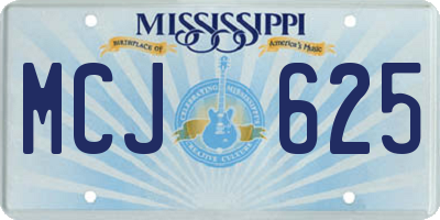 MS license plate MCJ625
