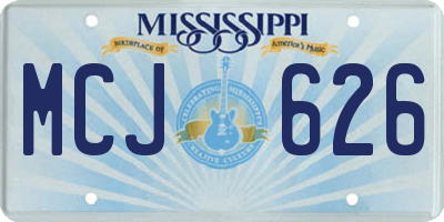 MS license plate MCJ626