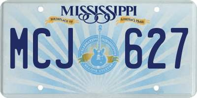 MS license plate MCJ627