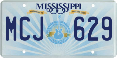 MS license plate MCJ629