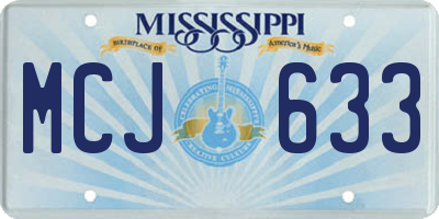 MS license plate MCJ633