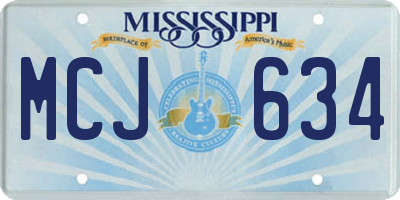 MS license plate MCJ634