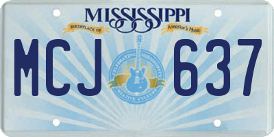 MS license plate MCJ637