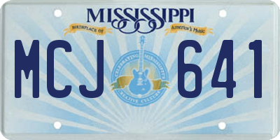 MS license plate MCJ641