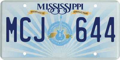 MS license plate MCJ644