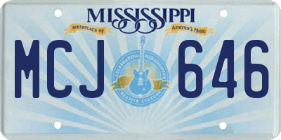 MS license plate MCJ646