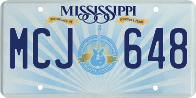 MS license plate MCJ648