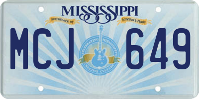 MS license plate MCJ649