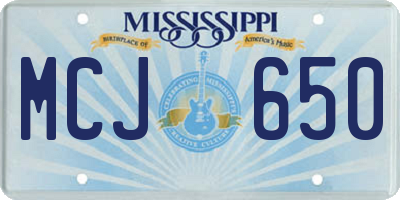 MS license plate MCJ650