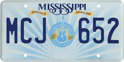 MS license plate MCJ652