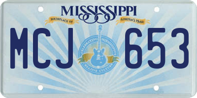 MS license plate MCJ653