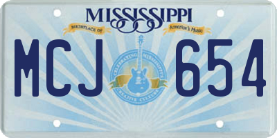 MS license plate MCJ654