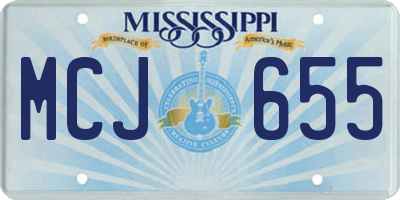 MS license plate MCJ655