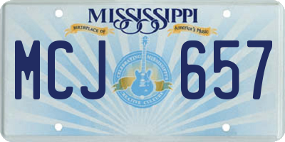 MS license plate MCJ657