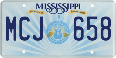 MS license plate MCJ658
