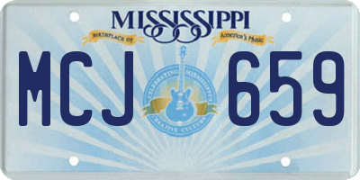 MS license plate MCJ659