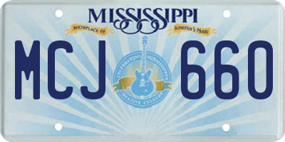 MS license plate MCJ660