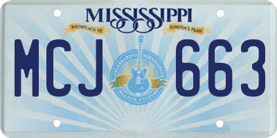 MS license plate MCJ663