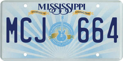 MS license plate MCJ664