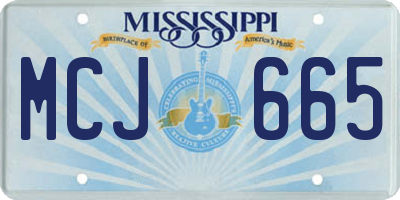 MS license plate MCJ665