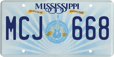 MS license plate MCJ668