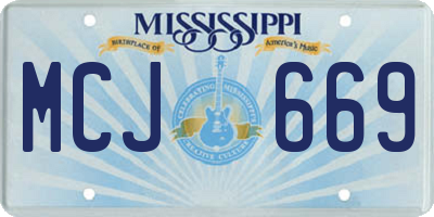 MS license plate MCJ669