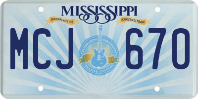 MS license plate MCJ670