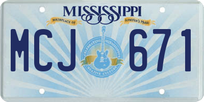 MS license plate MCJ671