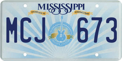 MS license plate MCJ673
