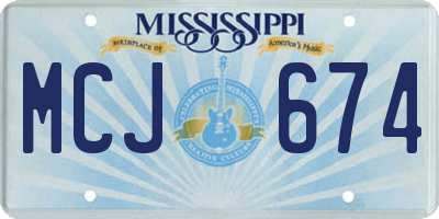 MS license plate MCJ674